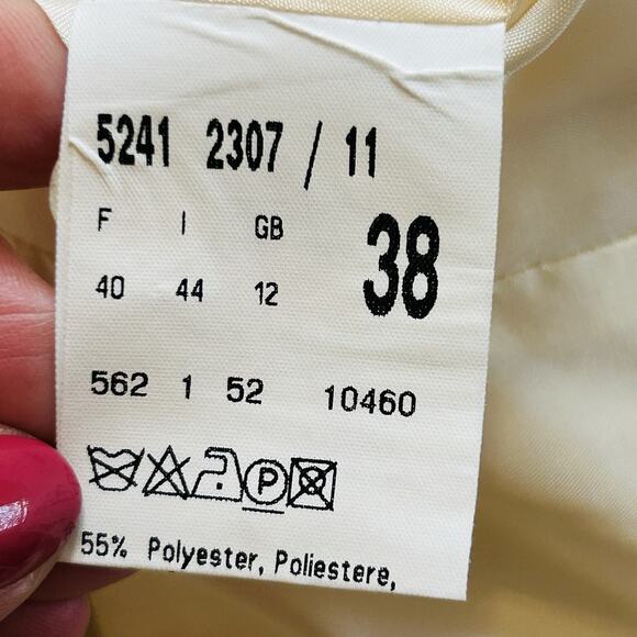 Betty Barclay Blazer Size 12 Cream Longline Jacket Wool Blend - Picture 8 of 9